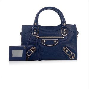 Balenciaga Classic Mini City Edge-Line Bag in Blue